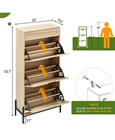 gaomon Rattan Shoe Storage Cabinet
