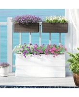 Outsunny Railing Planter Box (2 Pack, 20 Inch),Rat Look,