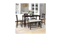 Slickblue 6-Piece Counter Height Dining Table Set for Stylish and Functional Spaces