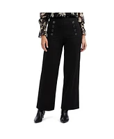 Ellen Tracy Women's Wide Leg Pant with Button Detail