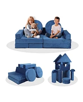 Slickblue 14 pcs Kids Sofa Modular Play Couch Convertible Toddlers Set