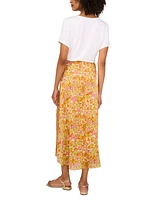 Vince Camuto Women's Floral-Printed Satin Midi Skirt