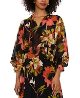 Vince Camuto Women's Floral-Printed Smocked-Waist Maxi Dress