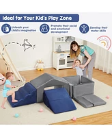 gaomon 6-Piece Kids Sofa, Foam Climbing Blocks Set for Toddlers, Indoor Soft Play with Ball Pit, Crawling and Sliding