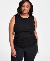 Nina Parker Plus Ruched Sleeveless Top