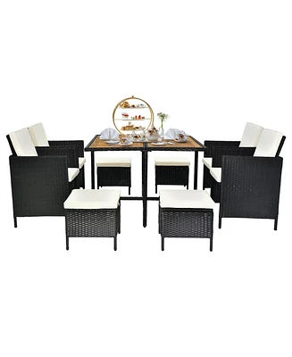 Slickblue 9-Piece Patio Dining Set for Spacious and Elegant Outdoor Dining