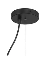 Possini Euro Design Jaime 12" Modern Pendant Ceiling Light Fixture Dining Room Over Table Kitchen Island Foyer Drum Hanging Round Matte Black and Whit