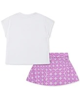 Nike Little Girls Dri-fit T-Shirt & Scooter Skort Set