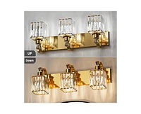 gaomon Modern Crystal Bathroom Vanity Lights Gold Bathroom Light Fixtures Crystal Vanity Shower Lights Over Mirror