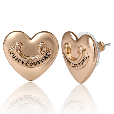 Juicy Couture Heart Stud Earrings with Iconic Logo