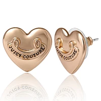 Juicy Couture Heart Stud Earrings with Iconic Logo