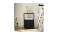 Slickblue End Table with Built-In Charging Station for Modern Living Room Convenience