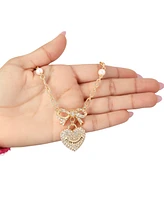 Juicy Couture Gold-Tone Pearl Heart Pendant Necklace