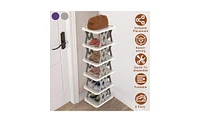 Slickblue 6-Tier Foldable Shoe Rack for Space-Saving and Organized Footwear Storage