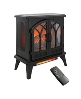 Mondawe 24Inch 3D Flame Electric Infrared Quartz Fireplace Stove With Remote Control