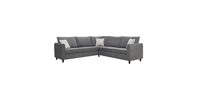 Slickblue Modern Upholstered Living Room Sectional Sofa with 3 Pillows