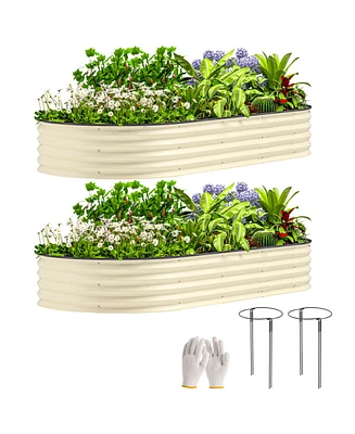 Outsunny 2PCS Raised Garden Bed, Beds for Gardening,