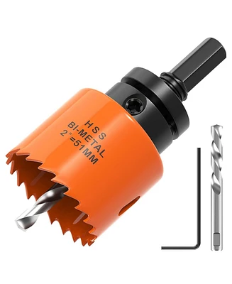 Xdovet 2 inch Hole Saw with Hex Shank Drill Bit Adapter, 51mm Smoothly Cutting in Boards, Wood, Plastic, Metal, Drywall, Fiberboard