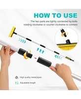 Xdovet Car Wash Brush, 64-inch Car Cleaning Brush, with 10-inch Soft Bristle Head，On/Off Switch for Water Through, Ideal for Scratch-Free Clean