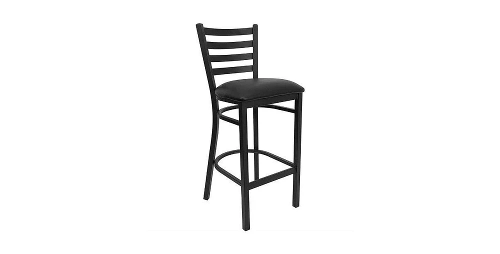 Slickblue Metal Bar Stool with Ladder-Back Design for Home Use