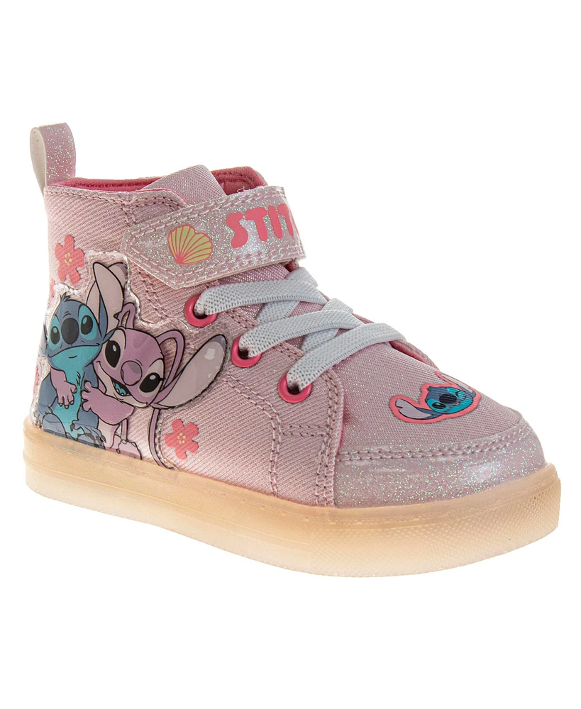 Disney Toddler and Little Girls Stitch High Top Light Up Sneakers