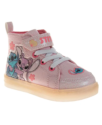 Disney Toddler and Little Girls Stitch High Top Light Up Sneakers