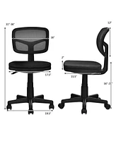 Gouun Armless Computer Chair Height-Adjustable with Breathable Mesh for Home Office