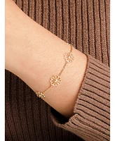 Devata Daisy Flower Chain Bracelet in 14K Gold, 6.5 in adj to 7.5 in, approx. 3.9 grams.