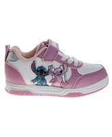 Disney Toddler and Little Girls Stitch and Angel Hook and Loop Skate Style Sneakers