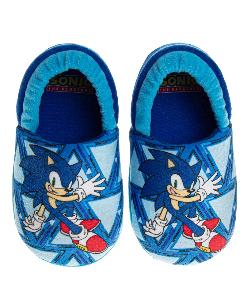 Sonic The Hedgehog Toddler and Little Boys Dual Sizes Slippers