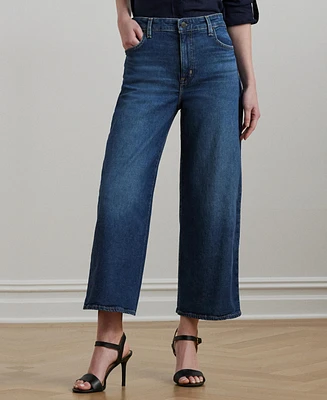 Lauren Ralph Women's High-Rise Wide-Leg Cropped Jeans