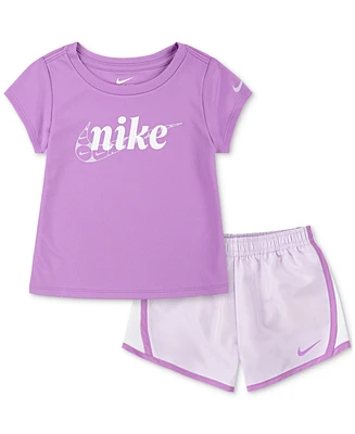 Nike Toddler Girls Essentials Tempo T-Shirt & Shorts Set