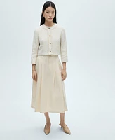 Mango Women's Pleated Midi-Skirt