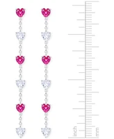 Macy's Lab Created Ruby (5-1/2 ct. t.w.) & White Sapphire (5-1/2 ct. t.w.) Heart Necklace, Bracelet & Earrings in Sterling Silver