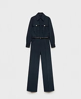 Mango Women's Belted Straight Jumpsuit