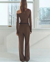 Mango Women's Asymmetric Belt Jumpsuit