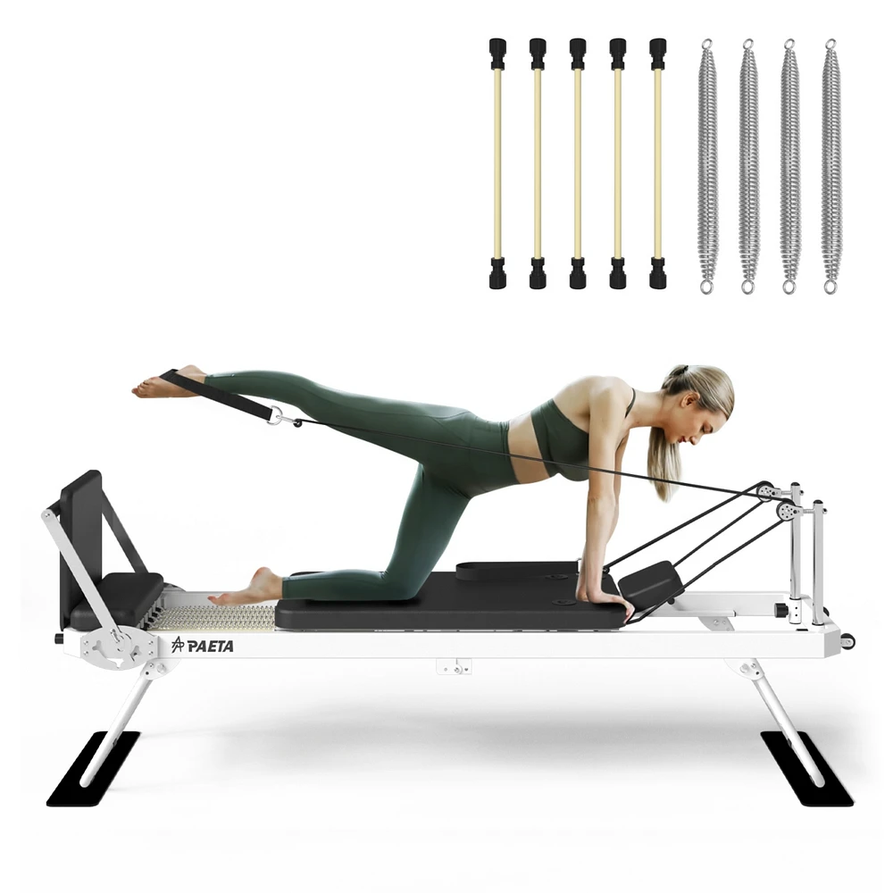 Er Kang Wooden Foldable Pilates Reformer Machine with Springs, Machines for Home Use and Studio, Equipment Sitting Box, Jump Boar