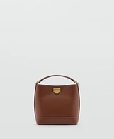 Mango Women's Metallic Detail Mini Shopper Bag
