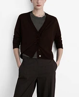 Mango Women's V-Neck Knitted Cardigan