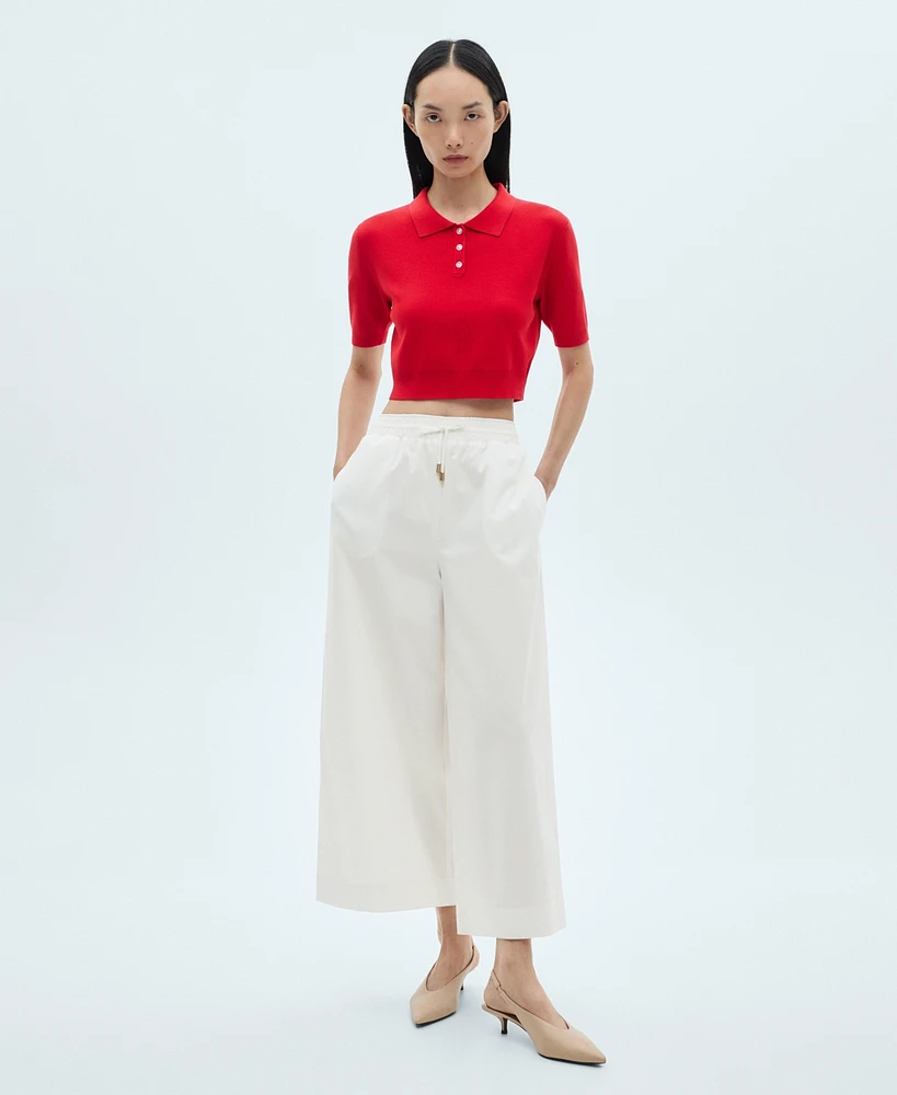 Mango Women's Pockets Detail Culotte Pants