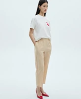 Mango Women's Straight Cotton Pants