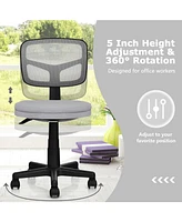 Gouun Armless Computer Chair with Height Adjustment and Breathable Mesh for Home Office