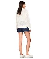 Tommy Jeans Women's Flag Open-Knit Crewneck Sweater