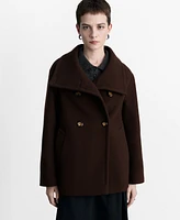 Mango Women's Double-Breasted Wool Coat