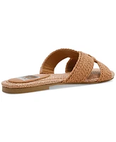 Dv Dolce Vita Women's Geeya Raffia Criss Cross Strap Flat Slide Sandals