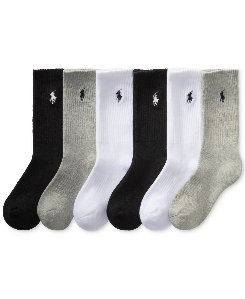 Polo Ralph Lauren Toddler Boys Solid Crew Socks, 6-Pack