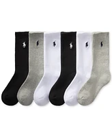 Polo Ralph Lauren Toddler Boys Solid Crew Socks, 6-Pack