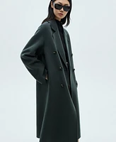 Mango Women's Handmade Oversized Wool Coat