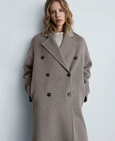 Mango Women's Handmade Oversized Wool Coat