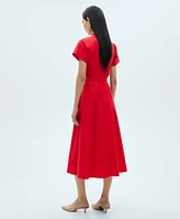 Mango Women's Bow Pleats Dress